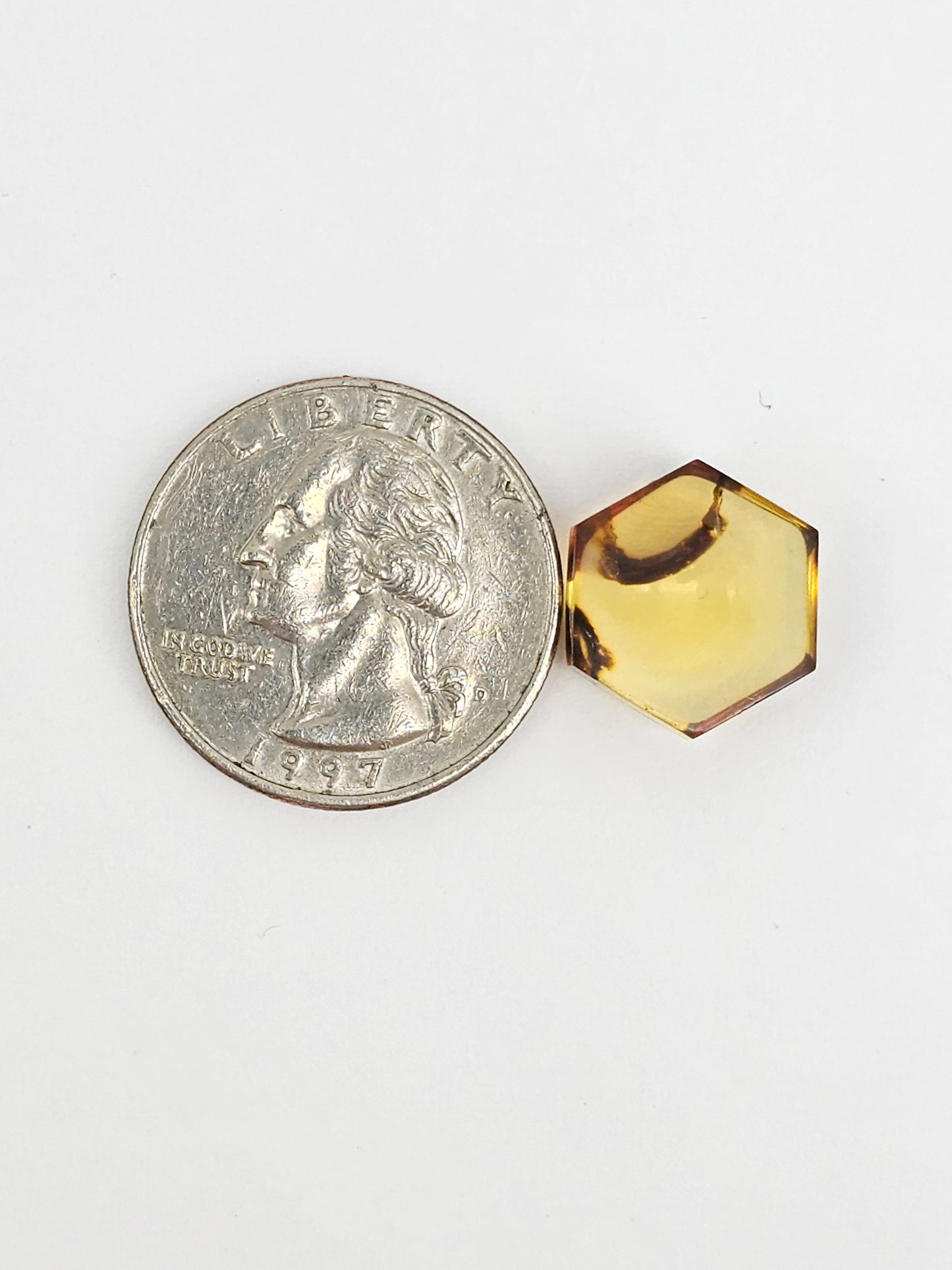 Amber Hexagon Cabochon