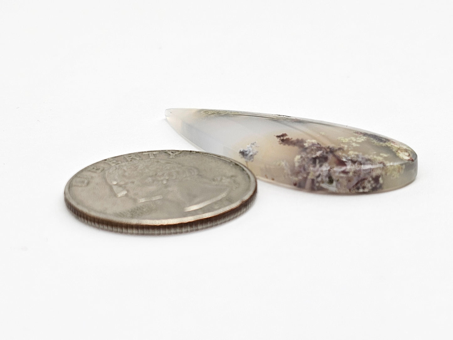 Moss agate cabochon