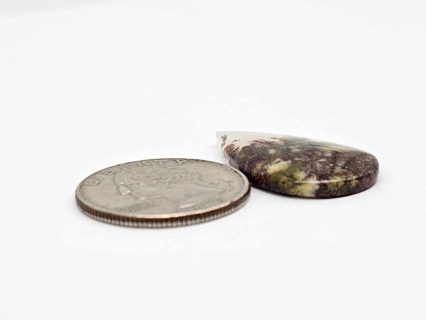 Moss agate cabochon