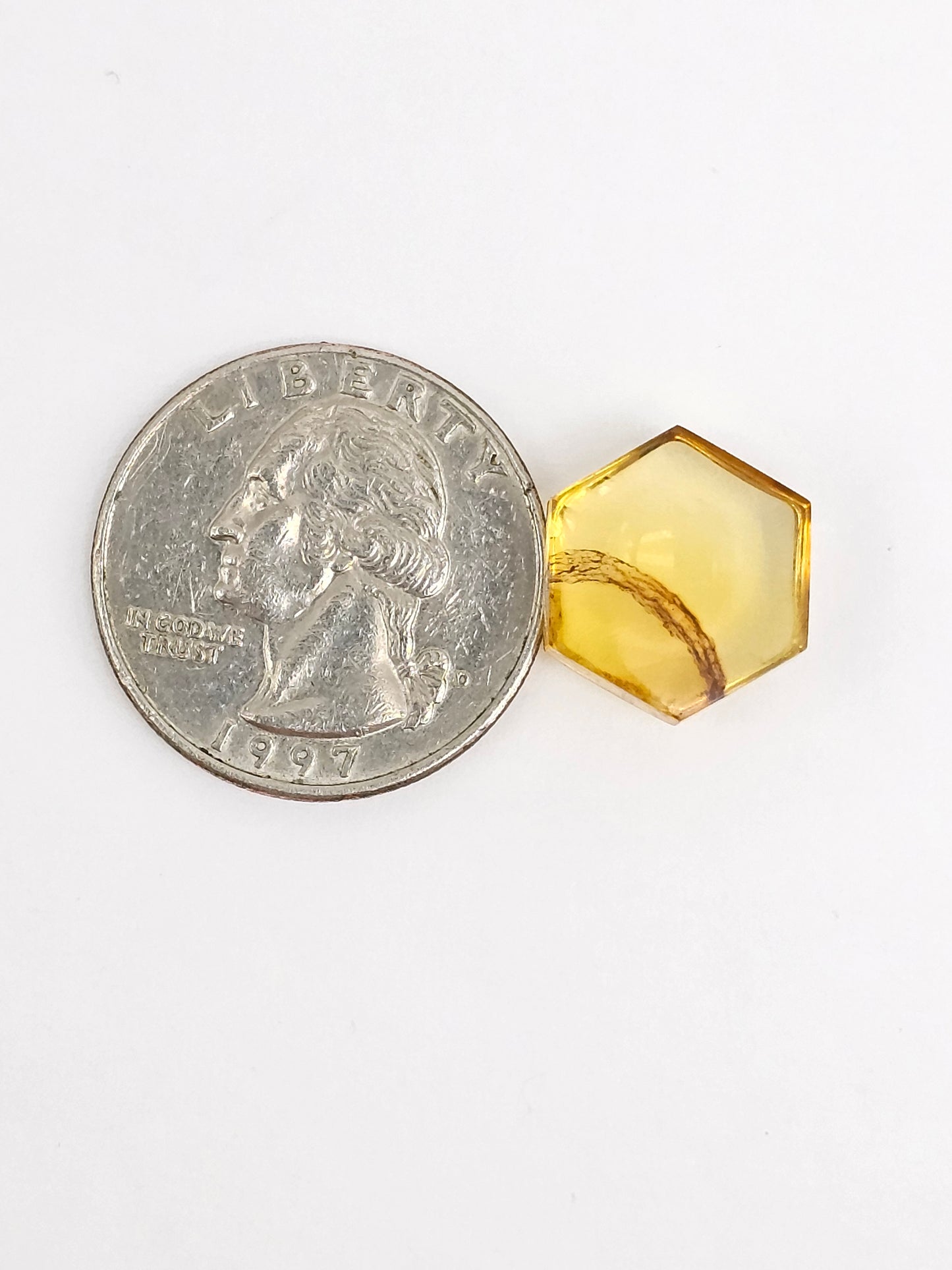 Amber Hexagon Cabochon