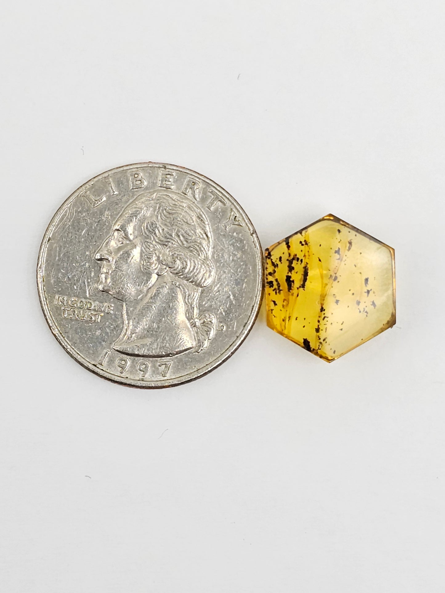 Amber Hexagon Cabochon