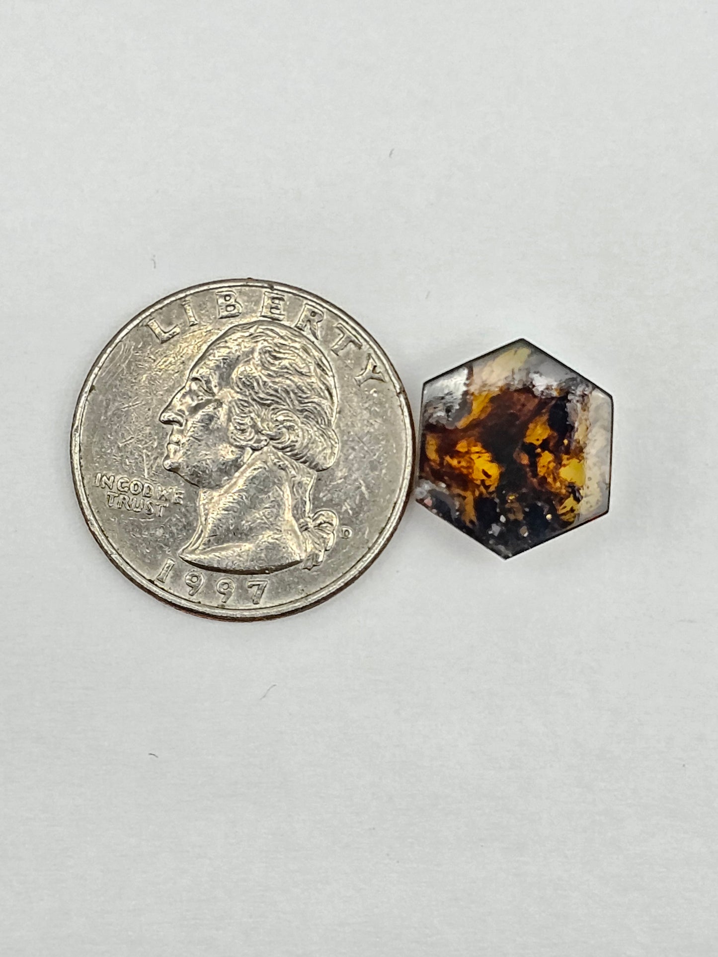 Amber Hexagon Cabochon
