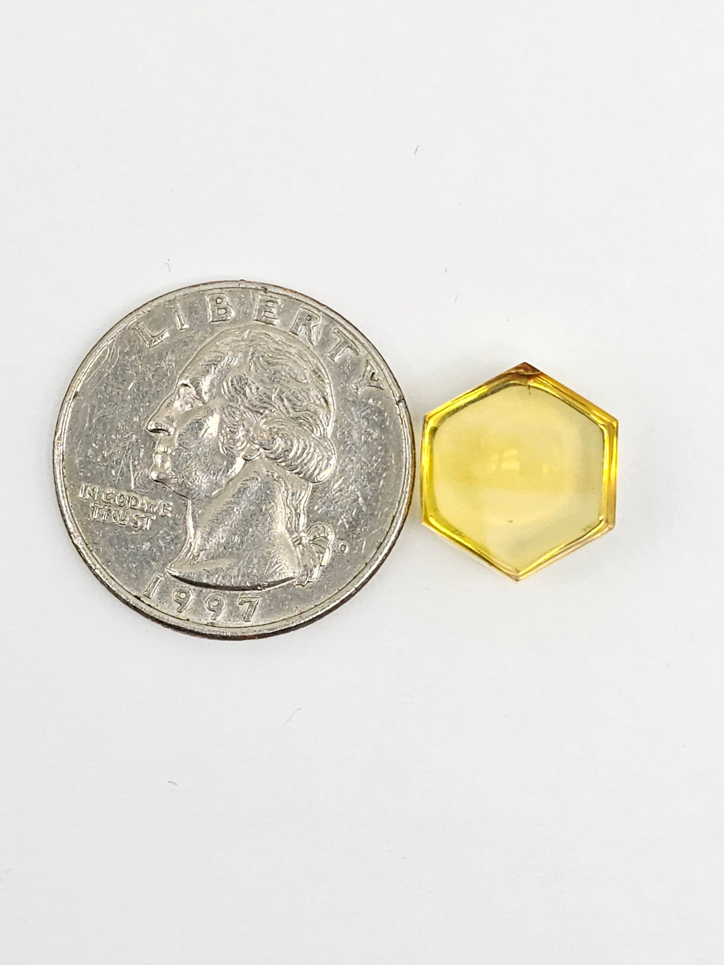 Amber Hexagon Cabochon