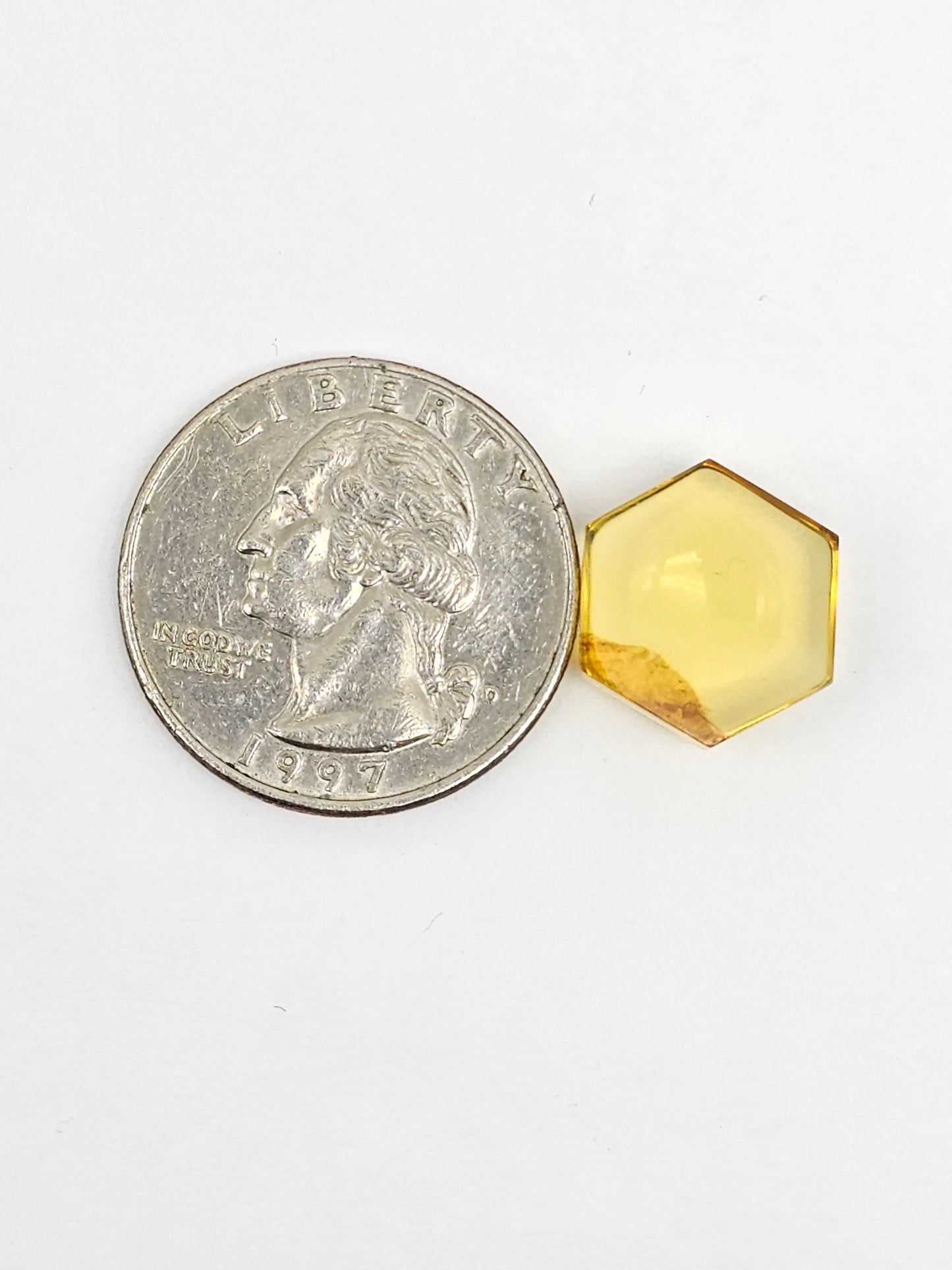 Amber Hexagon Cabochon
