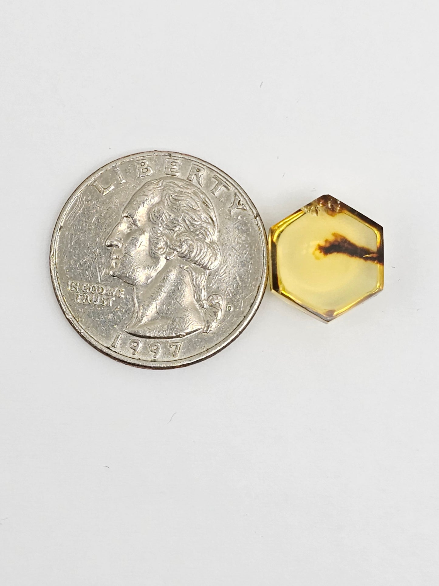 Amber Hexagon Cabochon