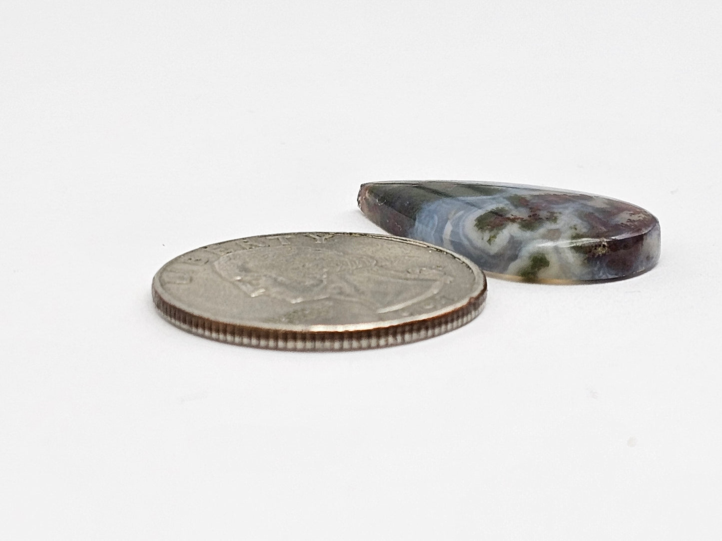 Moss agate cabochon