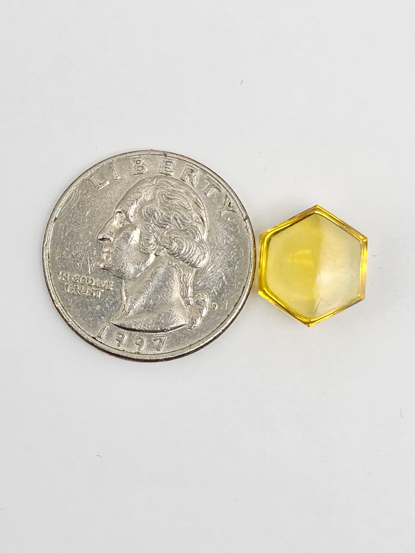 Amber Hexagon Cabochon