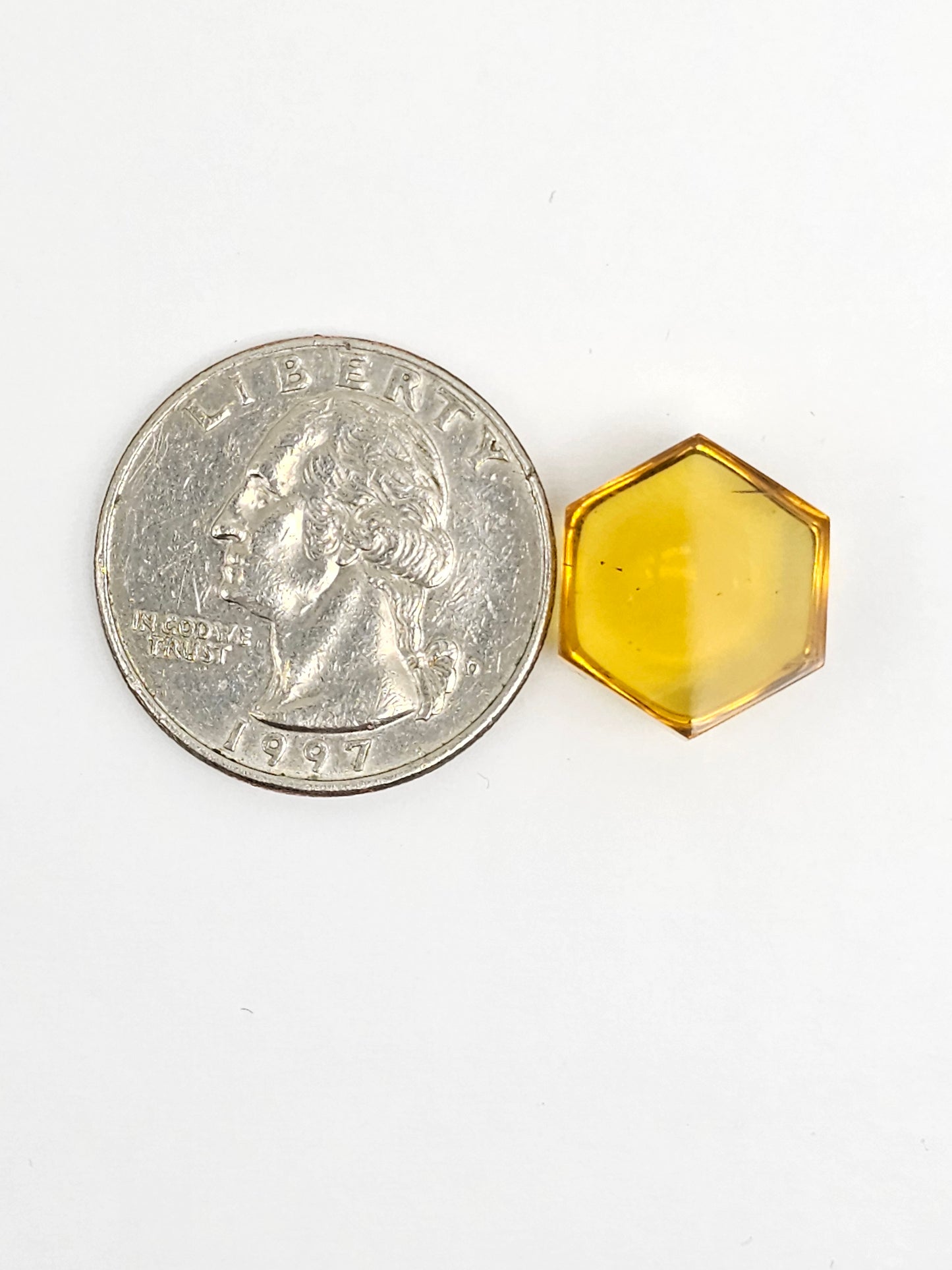 Amber Hexagon Cabochon