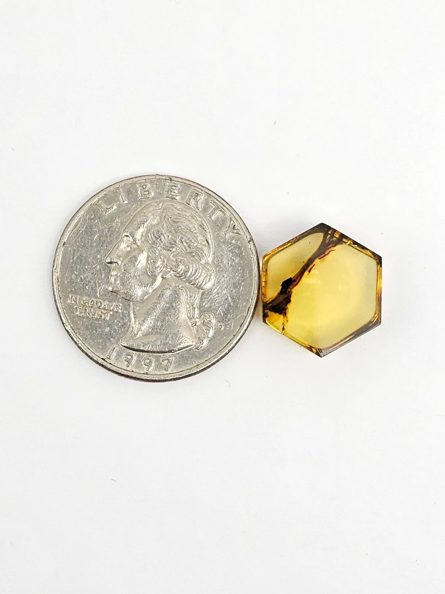 Amber Hexagon Cabochon