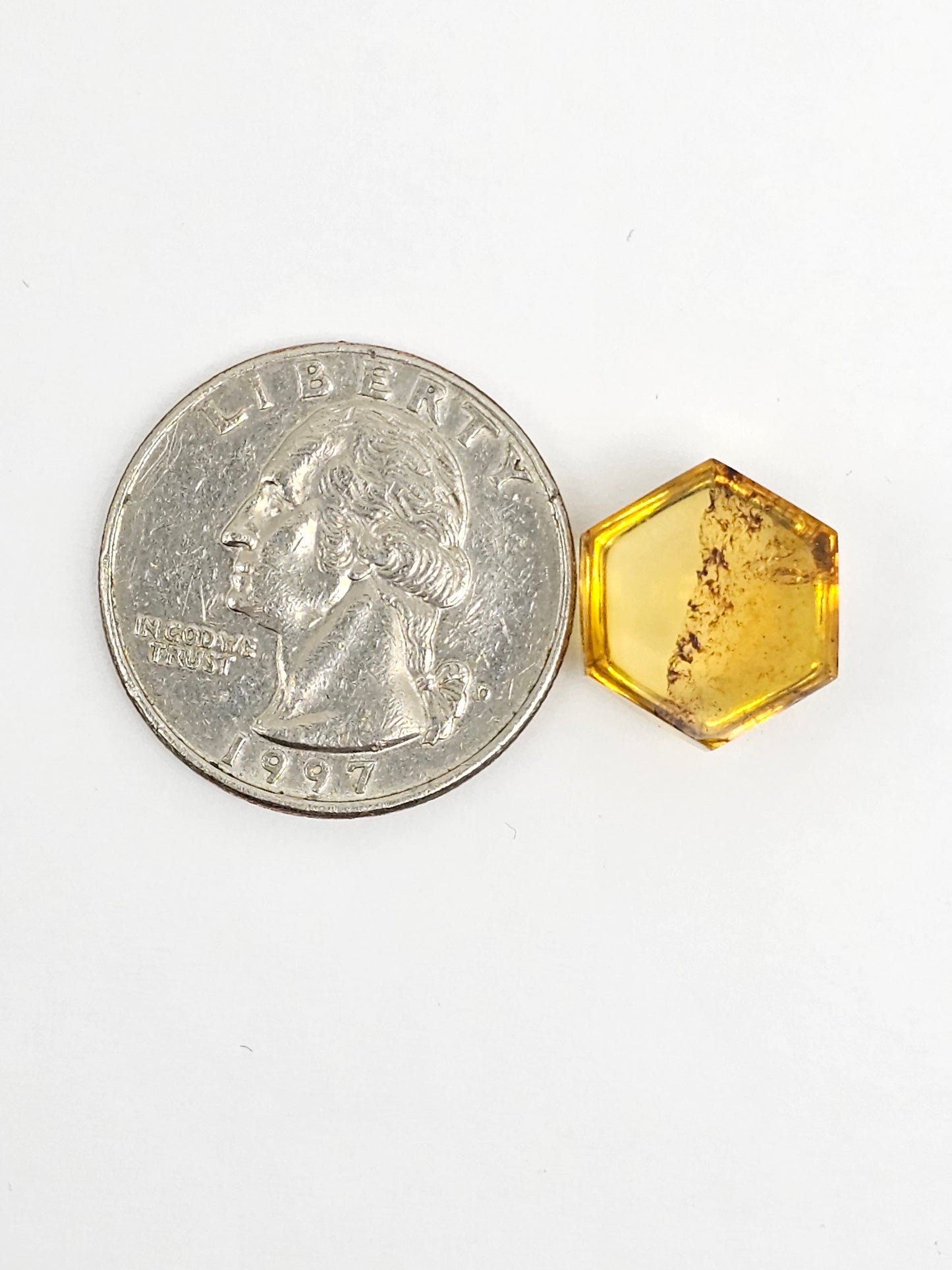 Amber Hexagon Cabochon