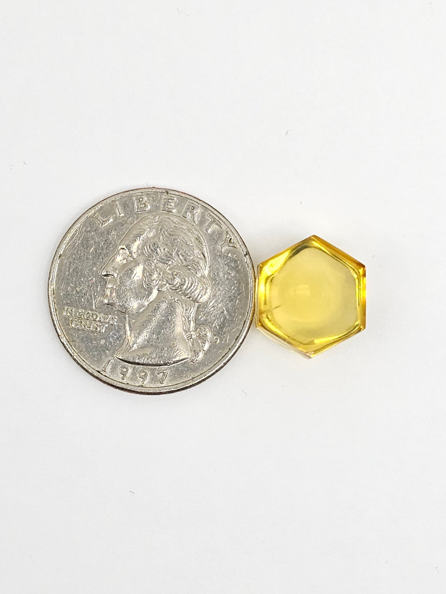 Amber Hexagon Cabochon