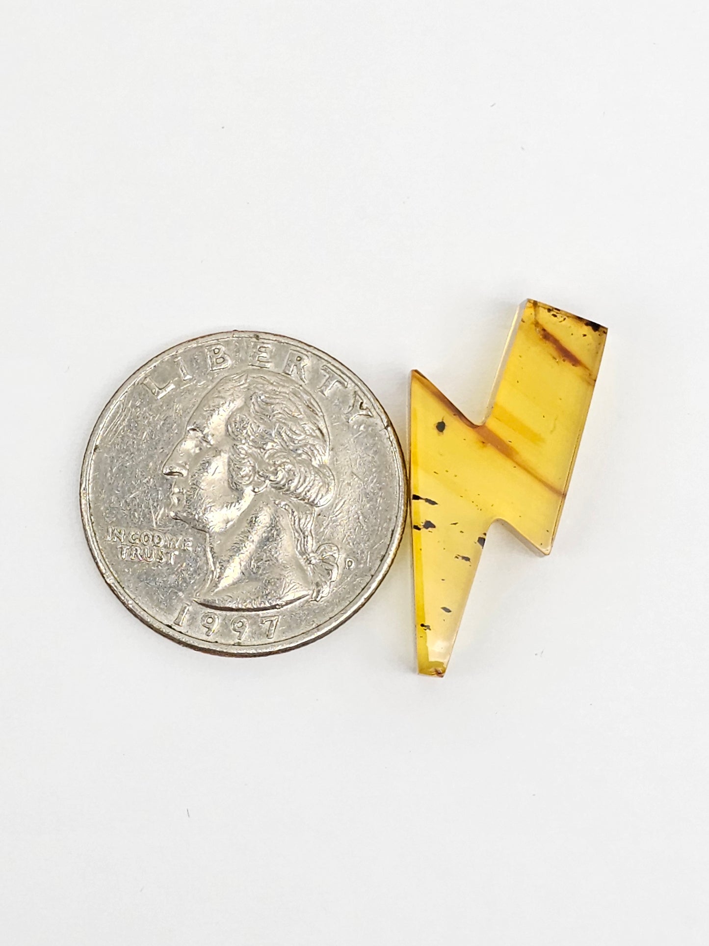 Amber Lightning Bolt Cabochon