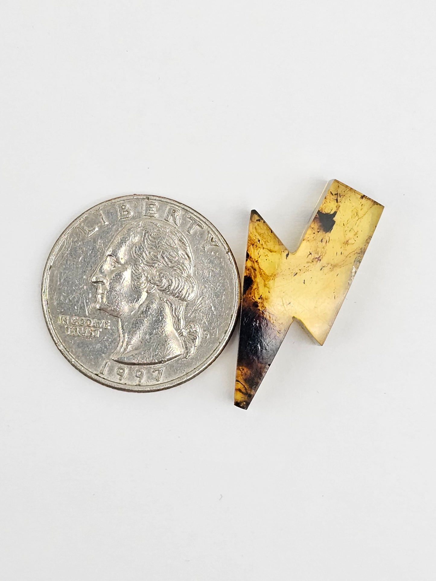 Amber Lightning Bolt Cabochon