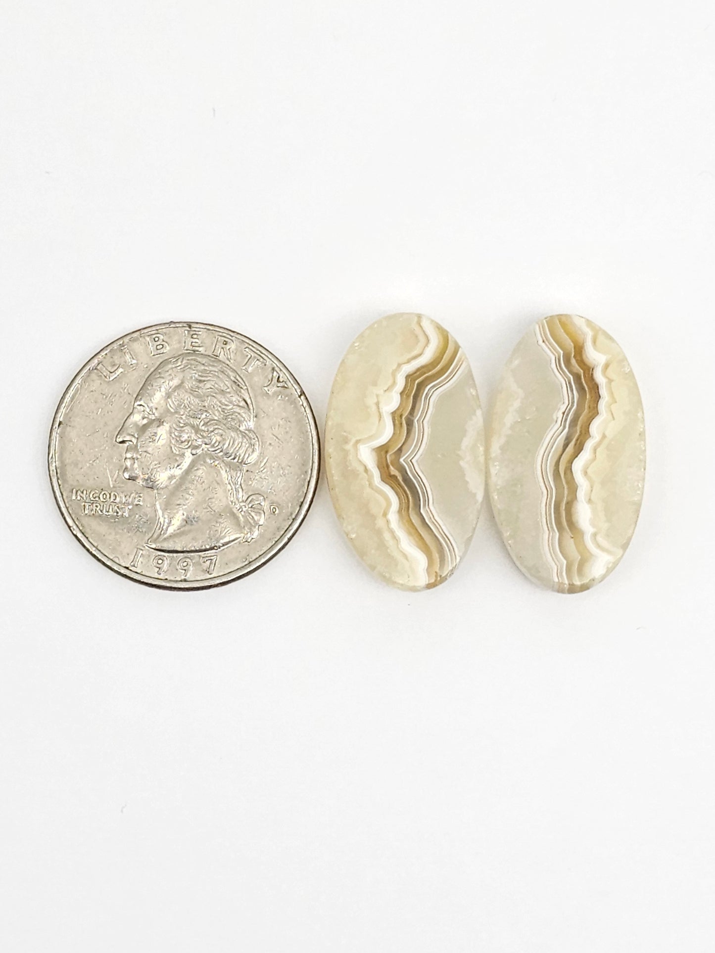 Mexican Crazy Lace Agate Pair Cabochons