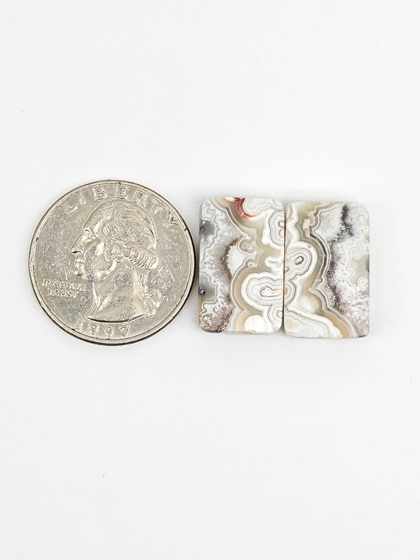 Mexican Crazy Lace Agate Pair Cabochons
