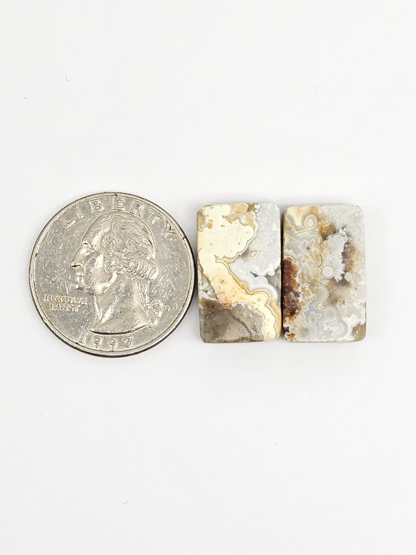 Mexican Crazy Lace Agate Pair Cabochons