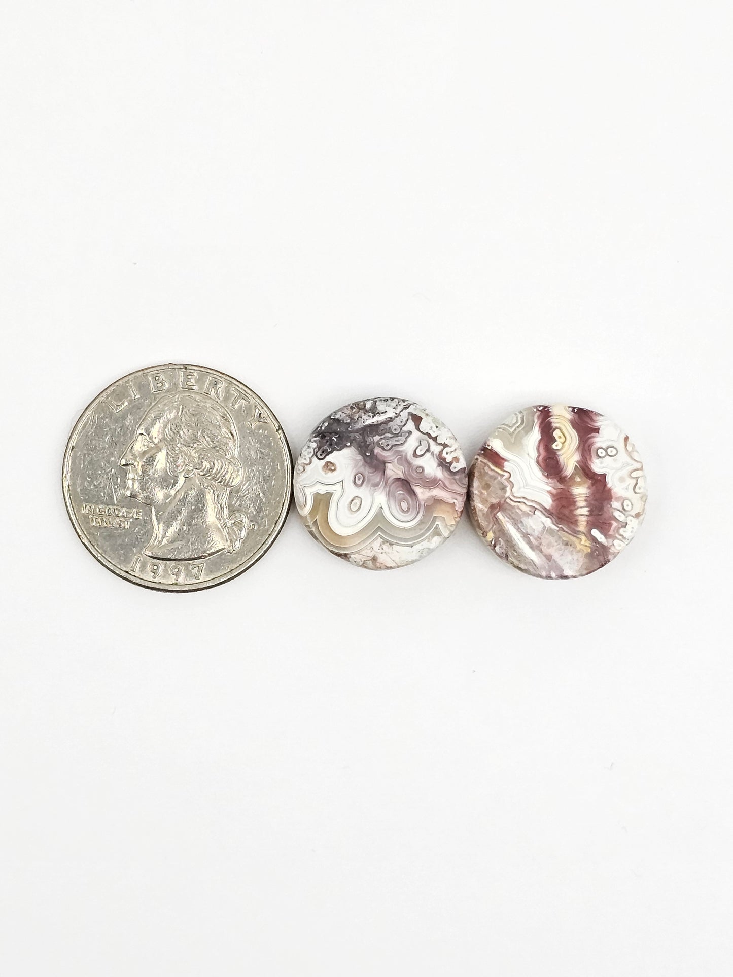 Mexican Crazy Lace Agate Pair Cabochons