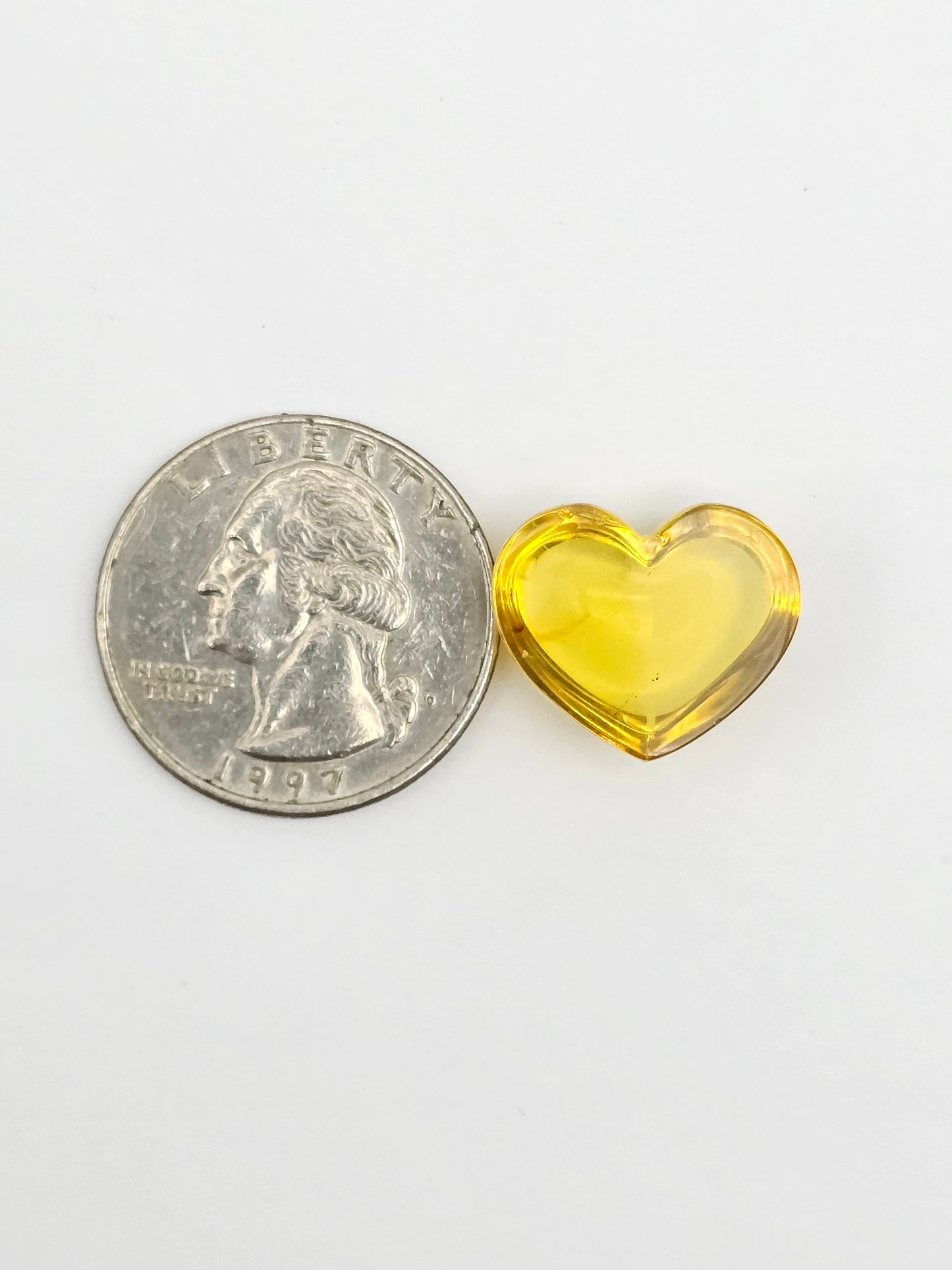 Amber Heart Cabochon