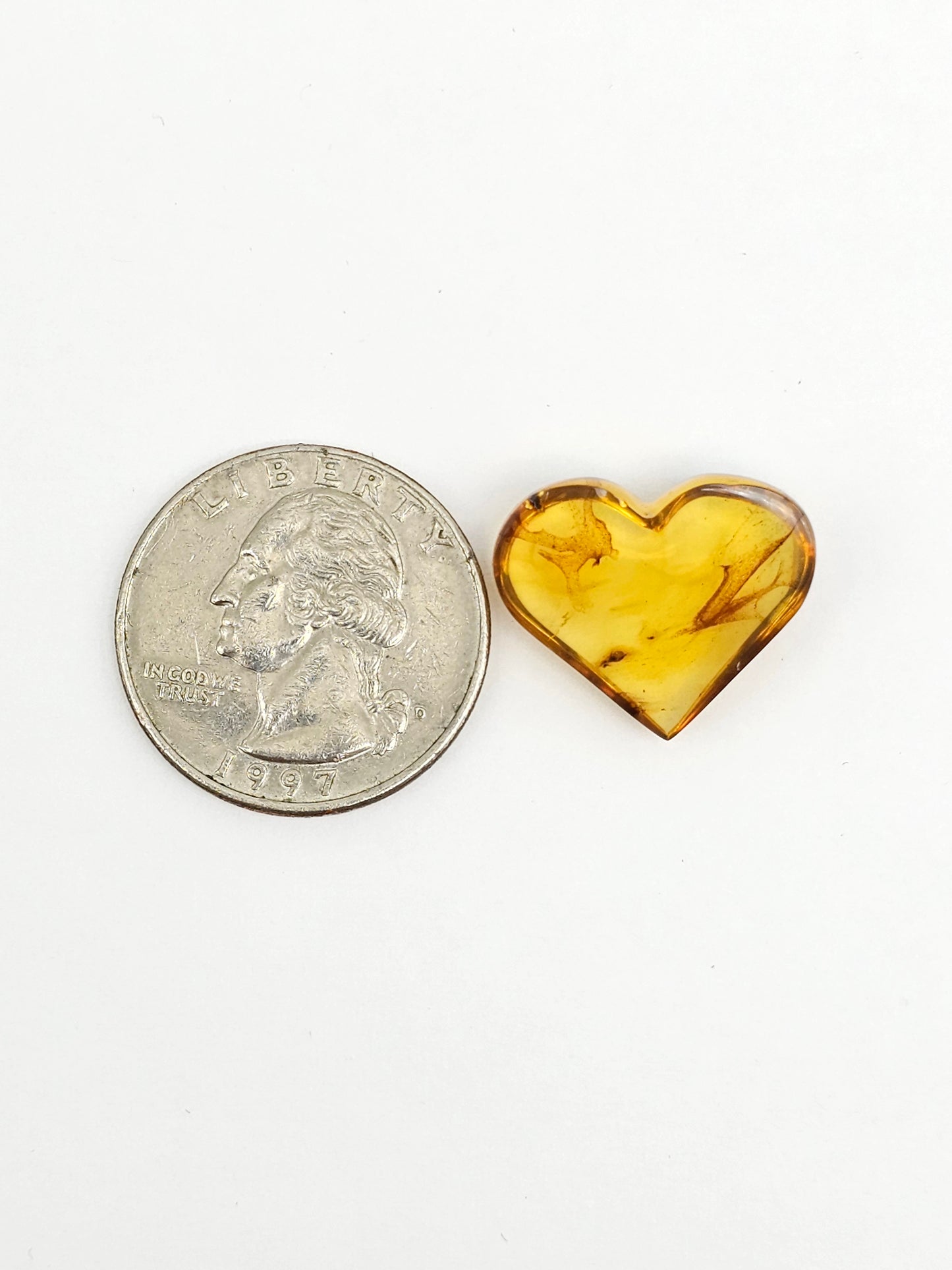 Amber Heart Cabochon