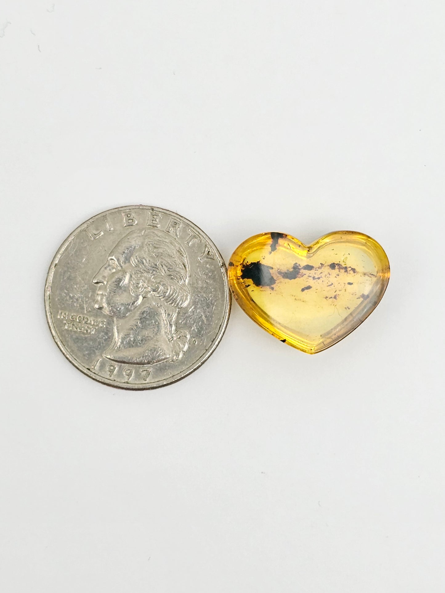 Amber Heart Cabochon