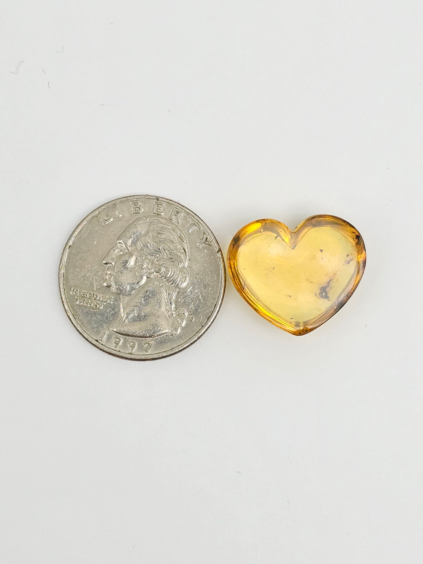 Amber Heart Cabochon