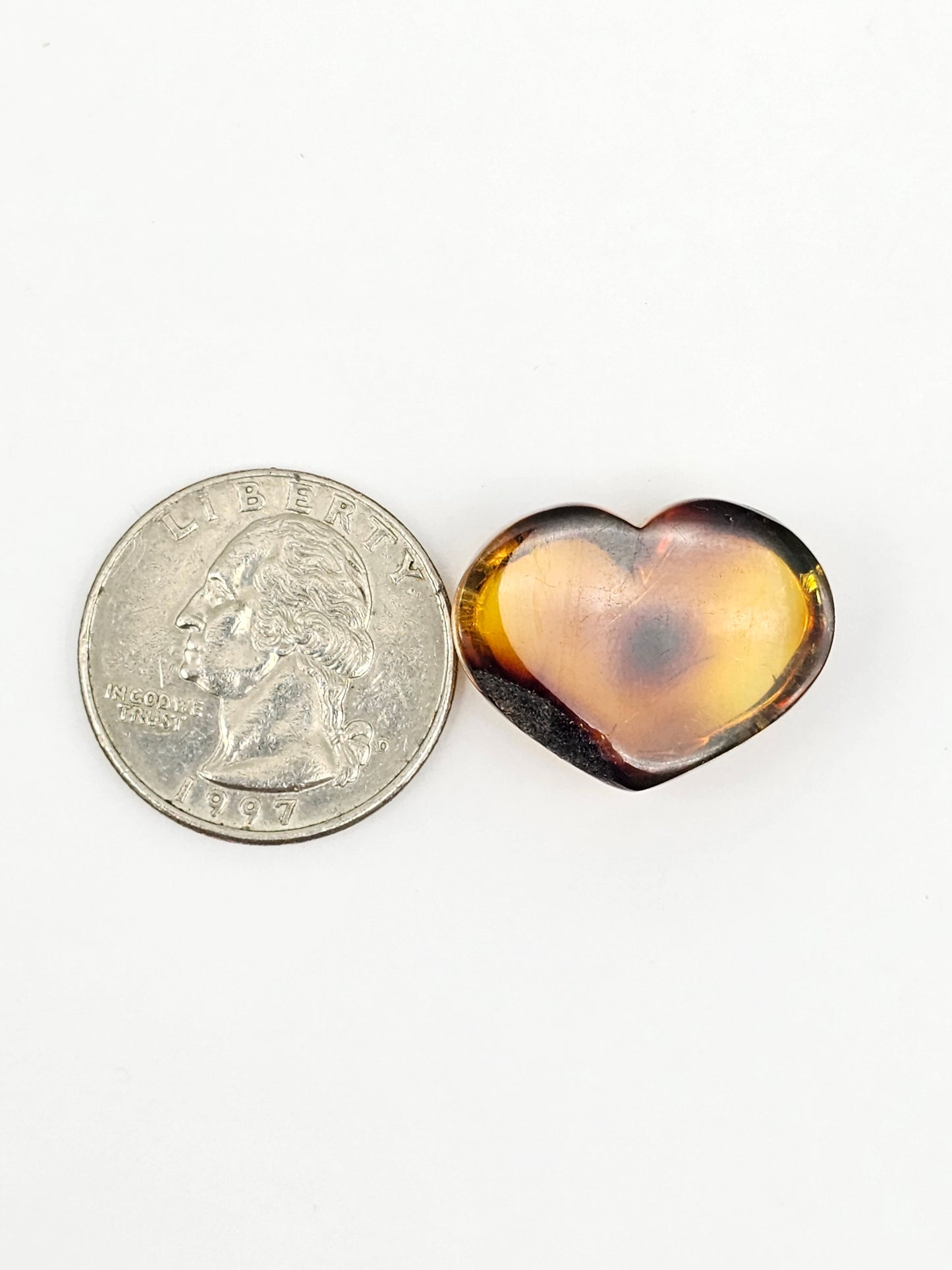 Amber Heart Cabochon