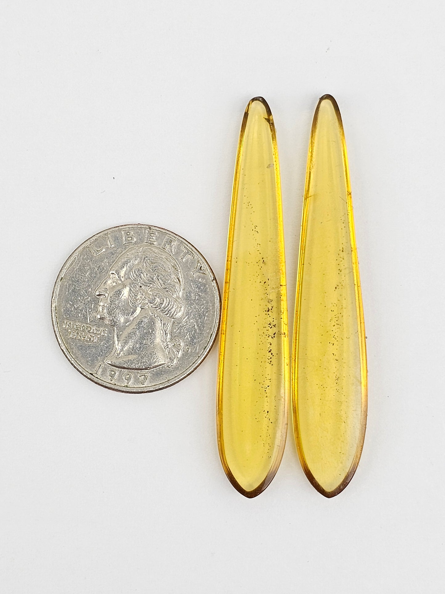 Amber Cabochon Pair