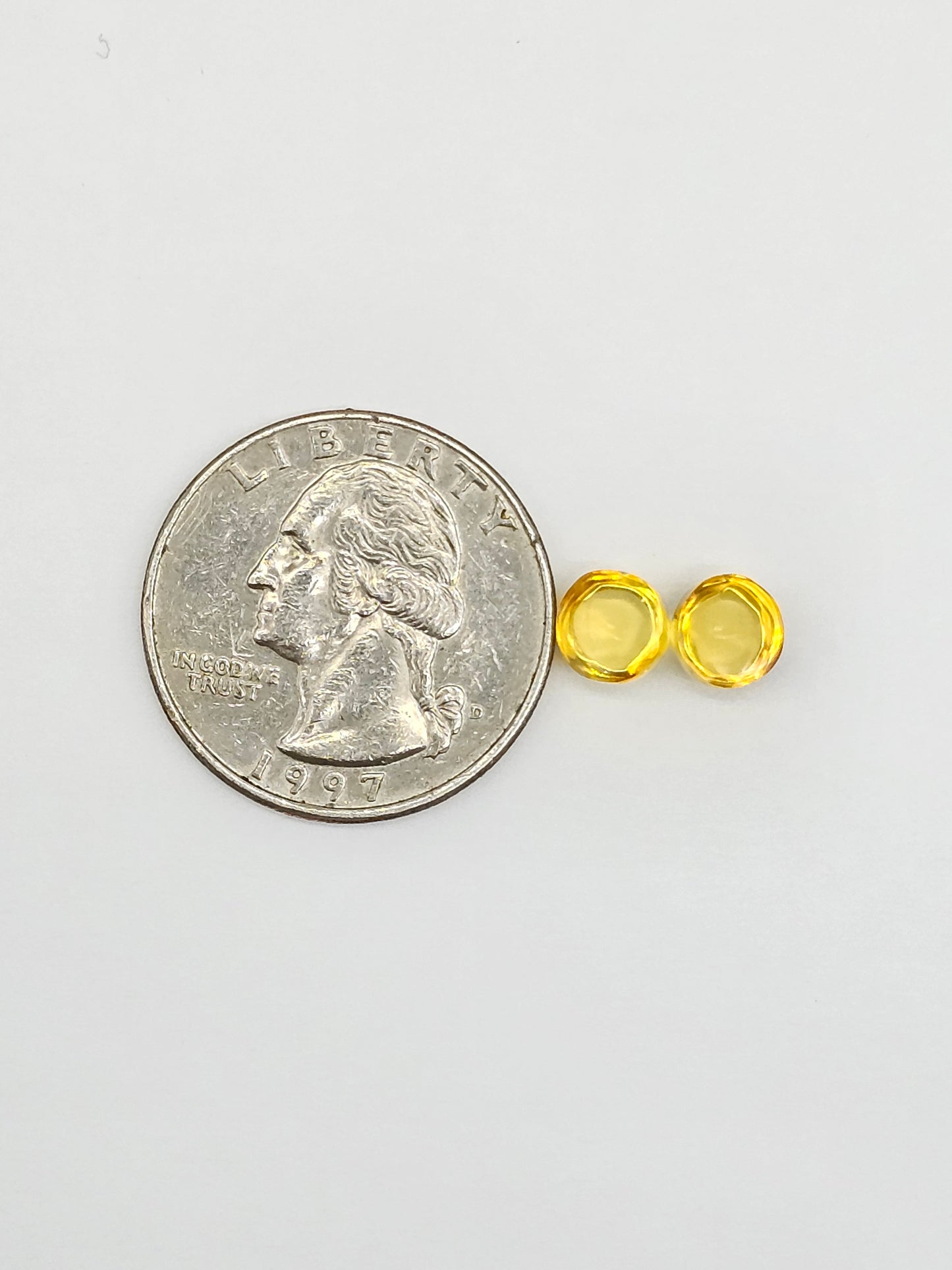 Amber cabochon pair | Artisan Cut Gemstone