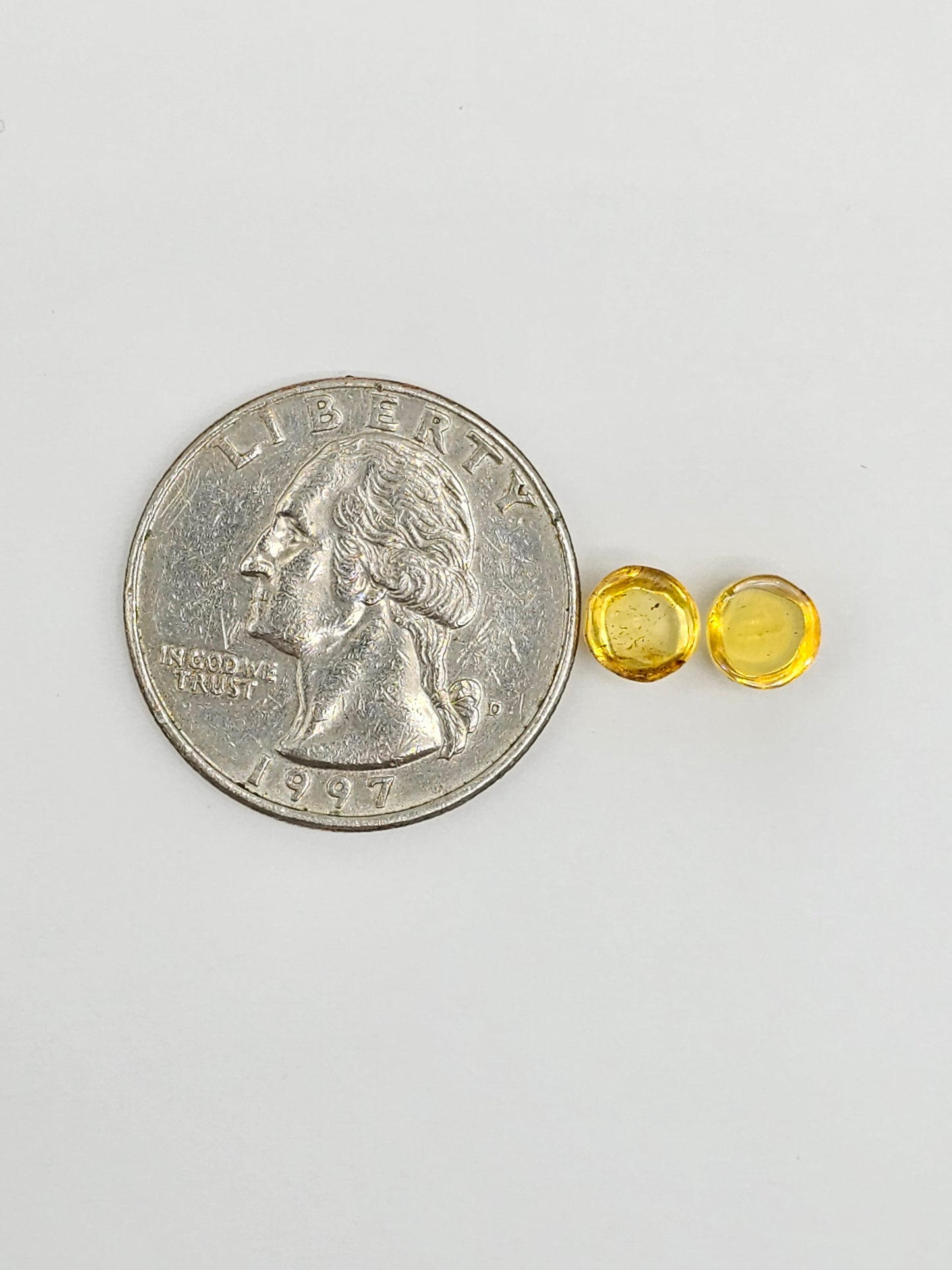 Amber cabochon pair | Artisan Cut Gemstone