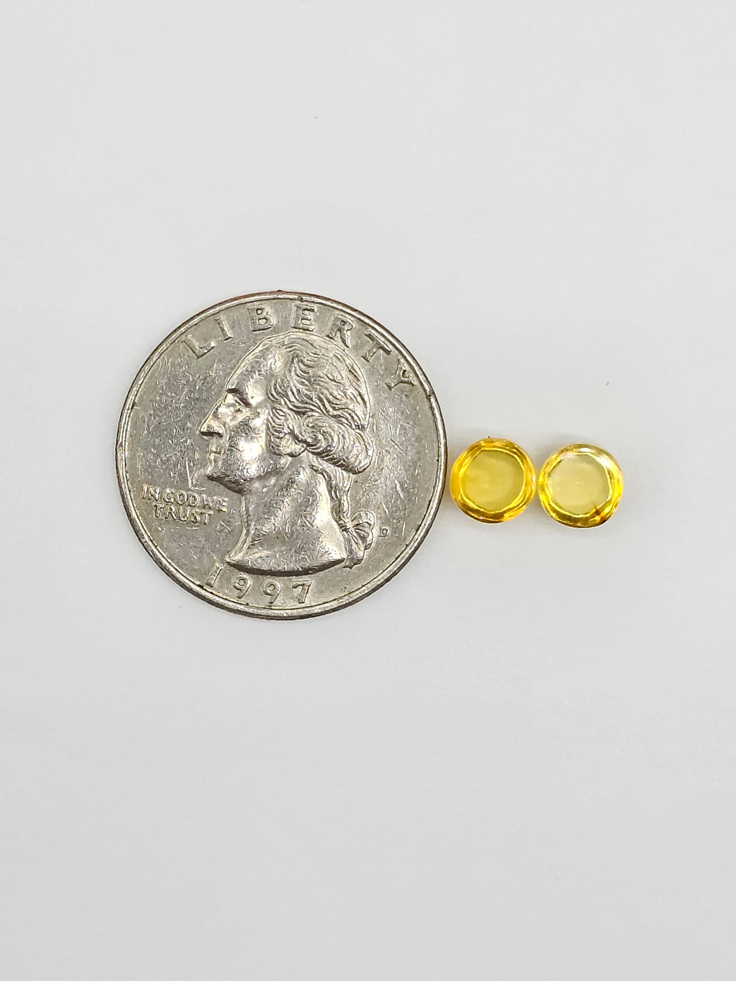 Amber cabochon pair | Artisan Cut Gemstone