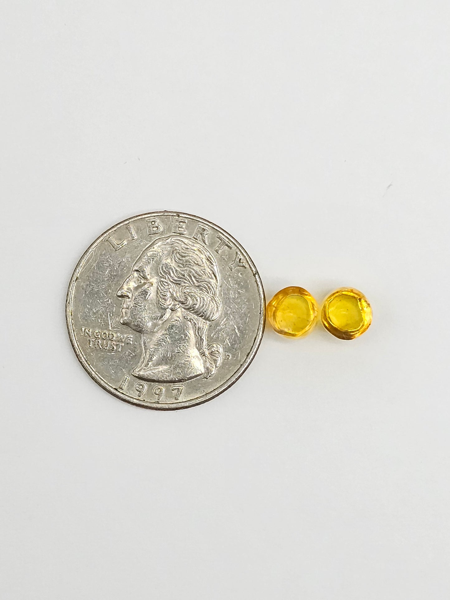 Amber cabochon pair | Artisan Cut Gemstone