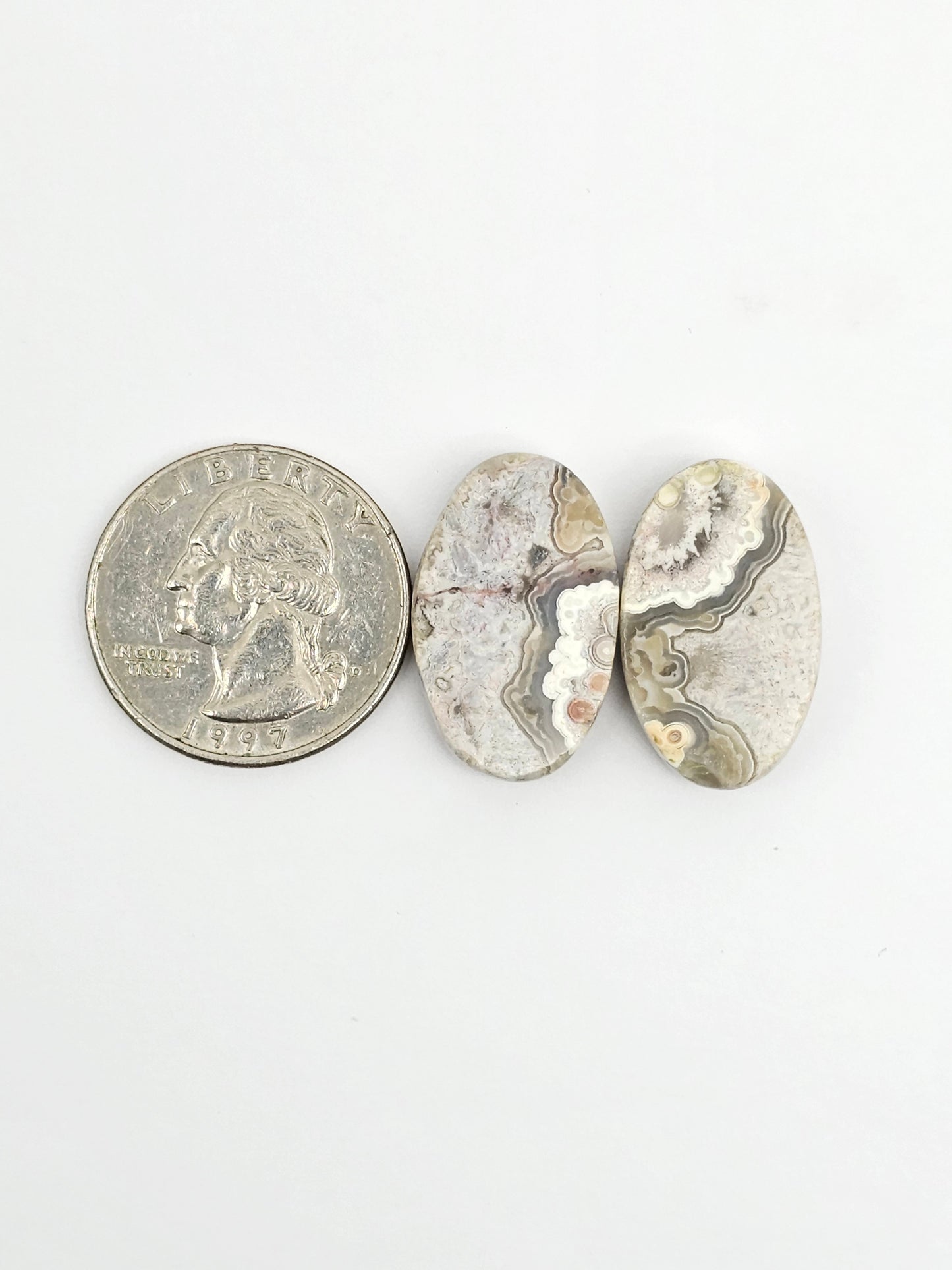 Mexican Crazy Lace Agate Pair Cabochons