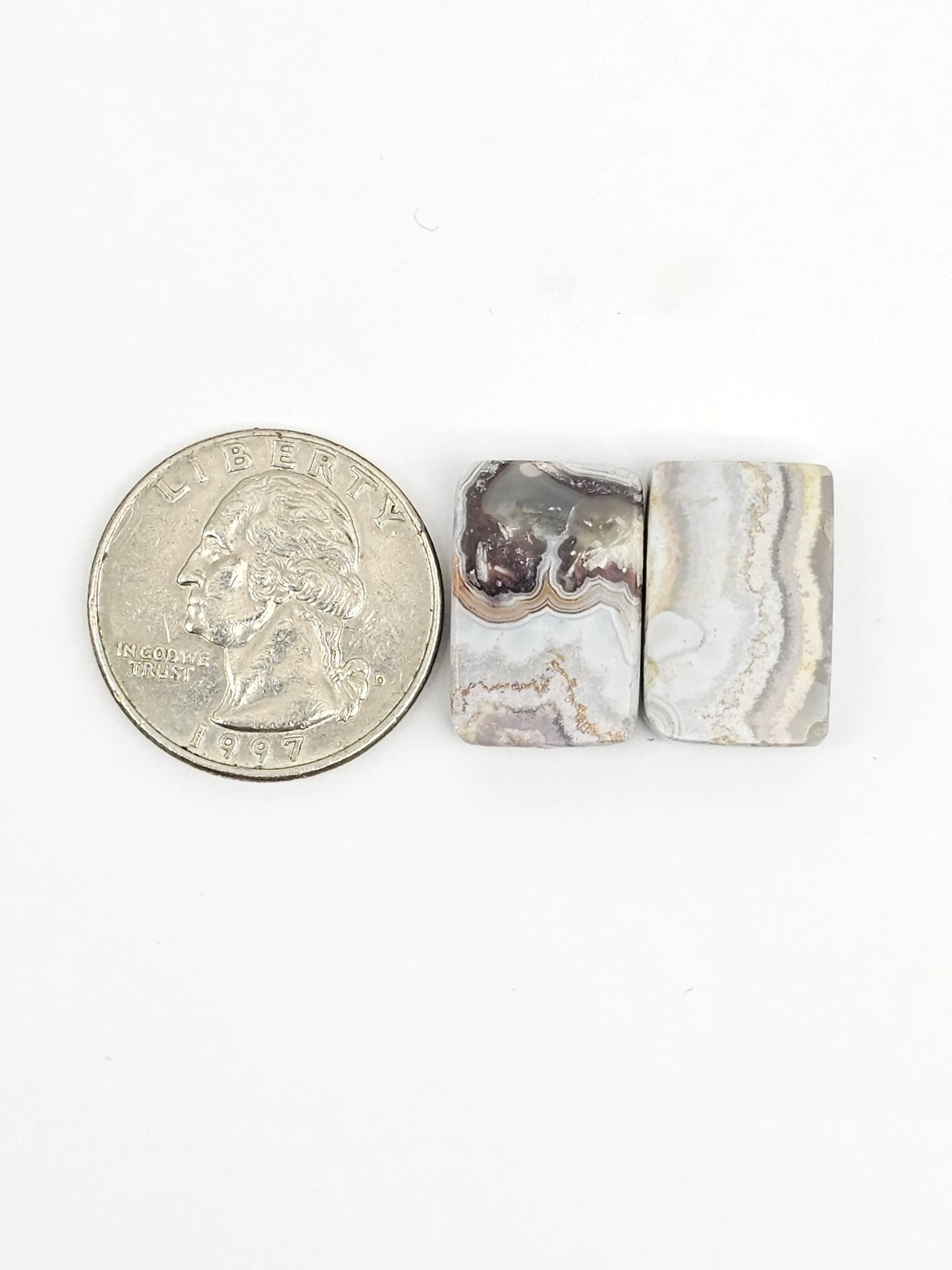 Mexican Crazy Lace Agate Pair Cabochons