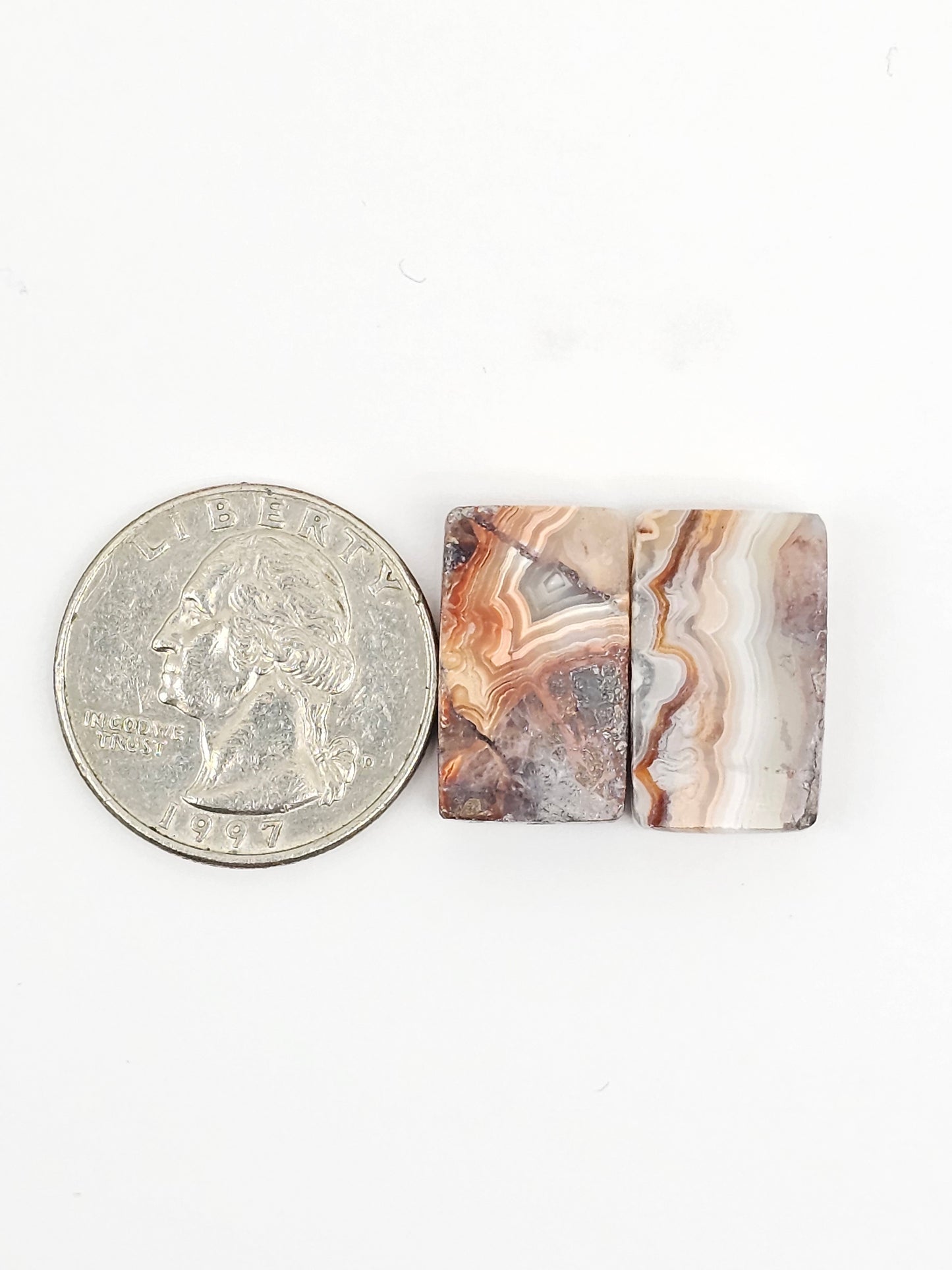 Mexican Crazy Lace Agate Pair Cabochons