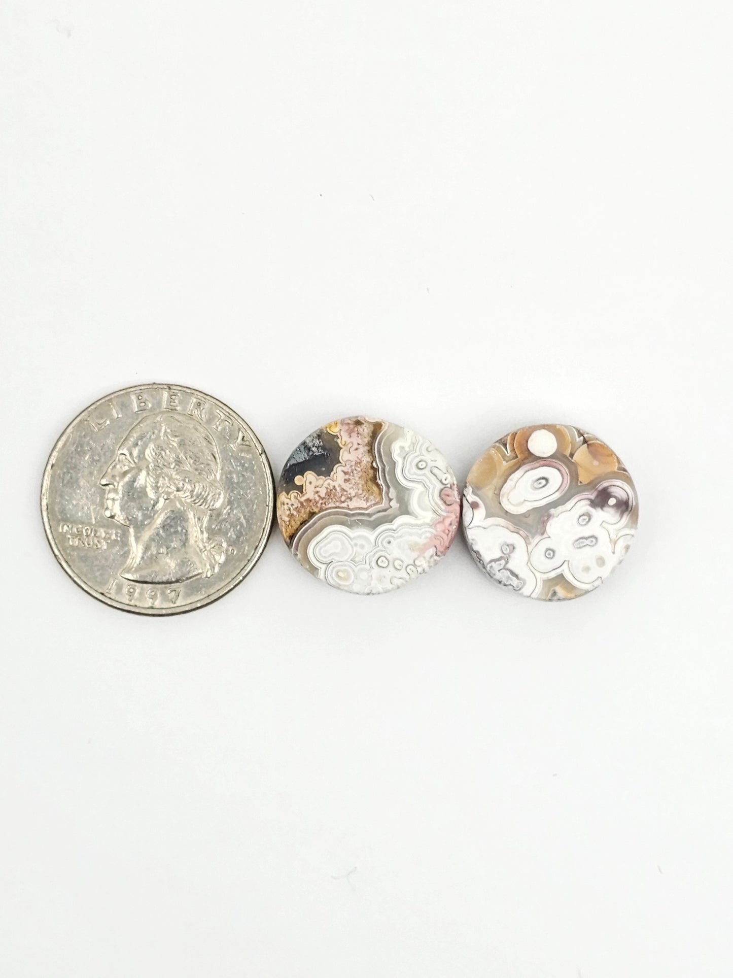 Mexican Crazy Lace Agate Pair Cabochons