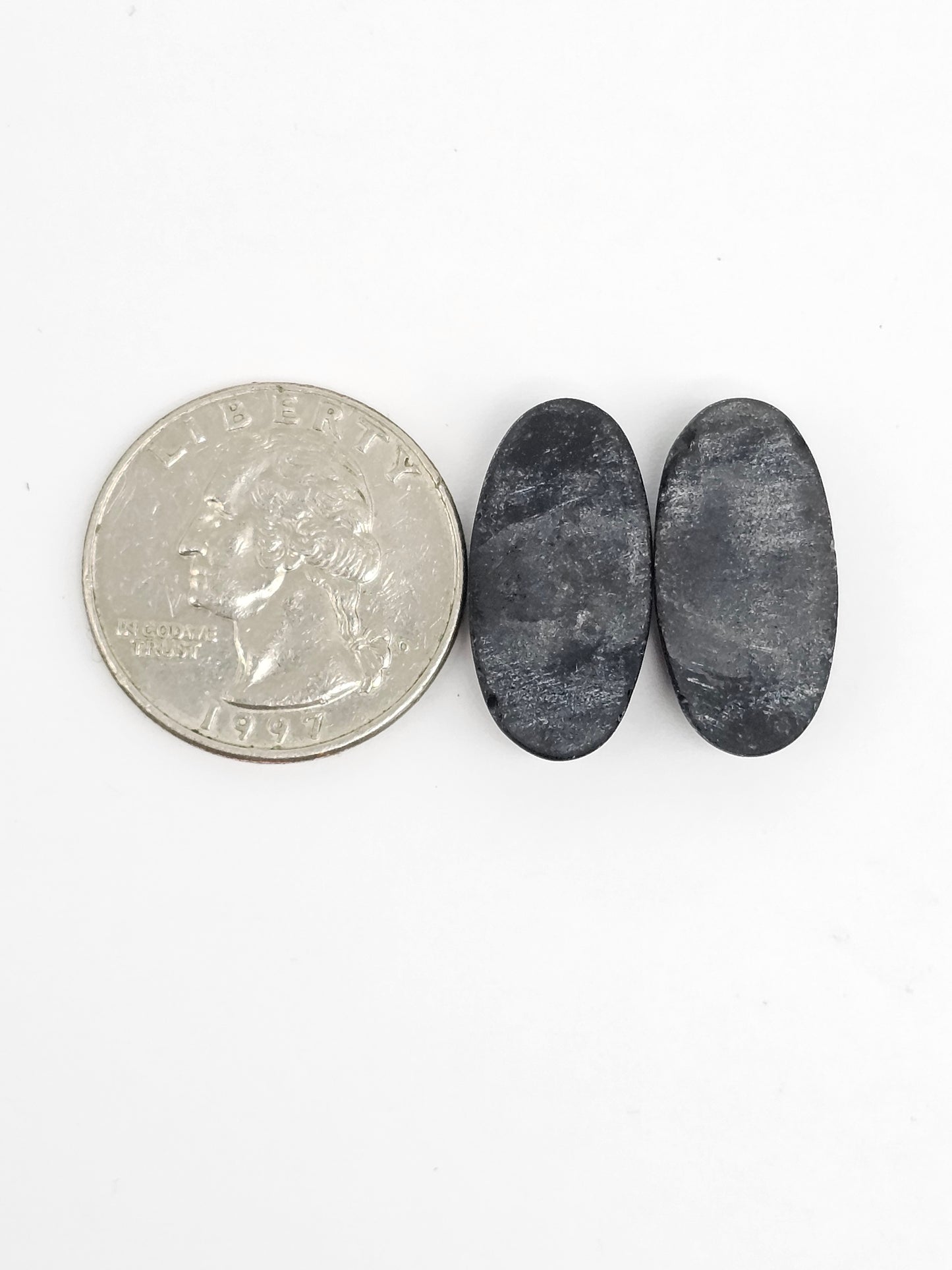 Velvet obsidian Cabochon Pair | Natural Mexican Obsidian for Silversmiths
