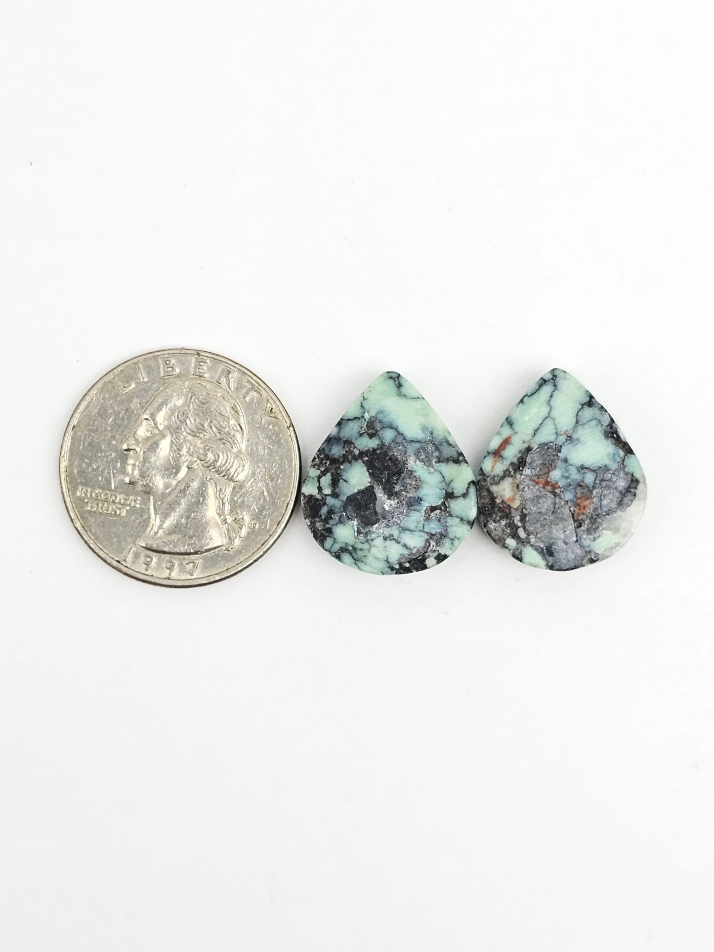 Mexican Variscite Pair Cabochons | Natural Green Gemstone Matched Pair