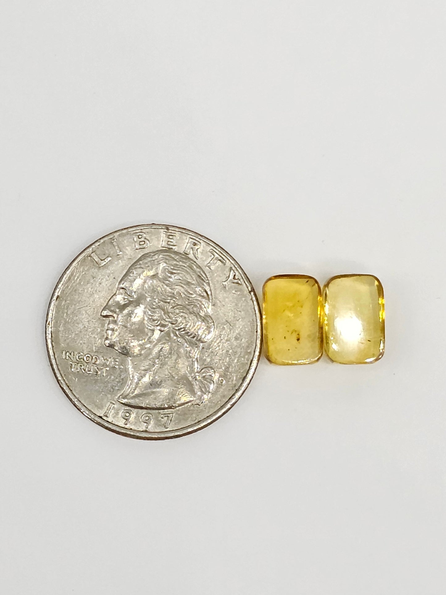 Amber cabochon pair | Artisan Cut Gemstone