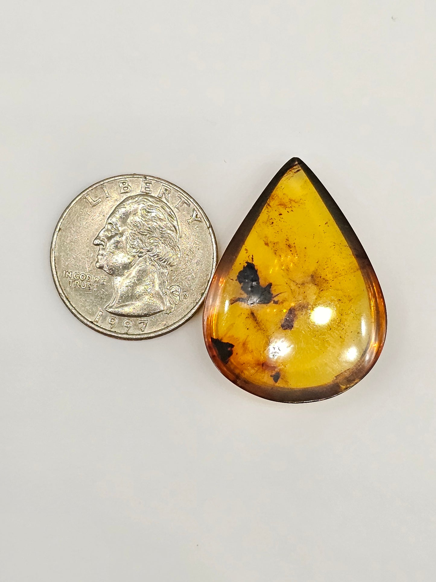 Amber cabochon | Artisan Cut Gemstone