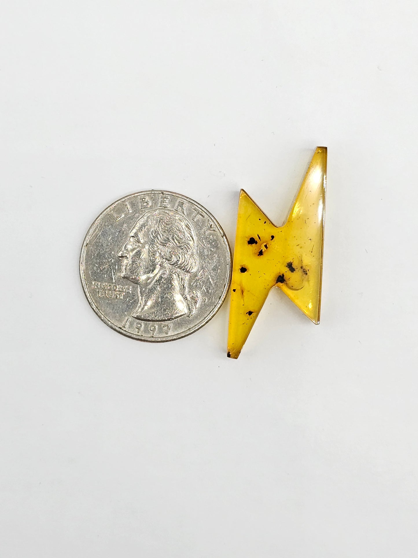 Amber Lightning Bolt Cabochon