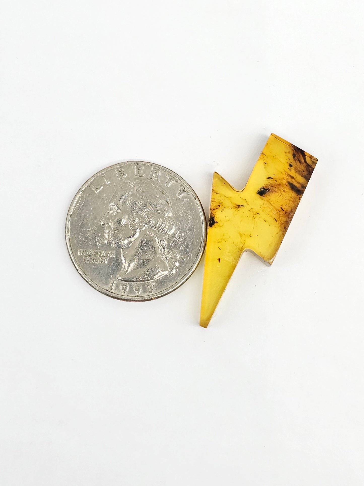 Amber Lightning Bolt Cabochon