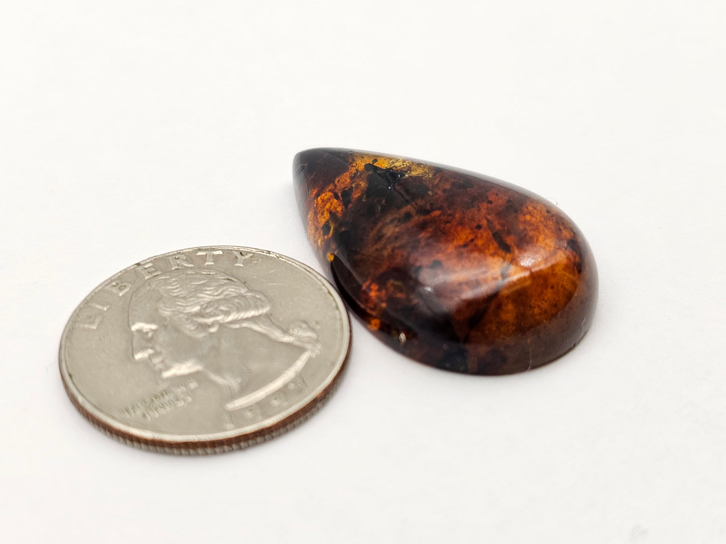 Amber authentic cabochon large