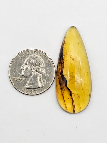 Amber authentic cabochon large