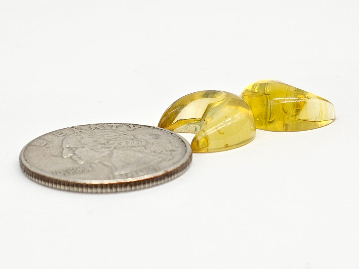 Amber Moon Cabochon Pair