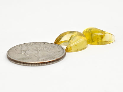 Amber Moon Cabochon Pair