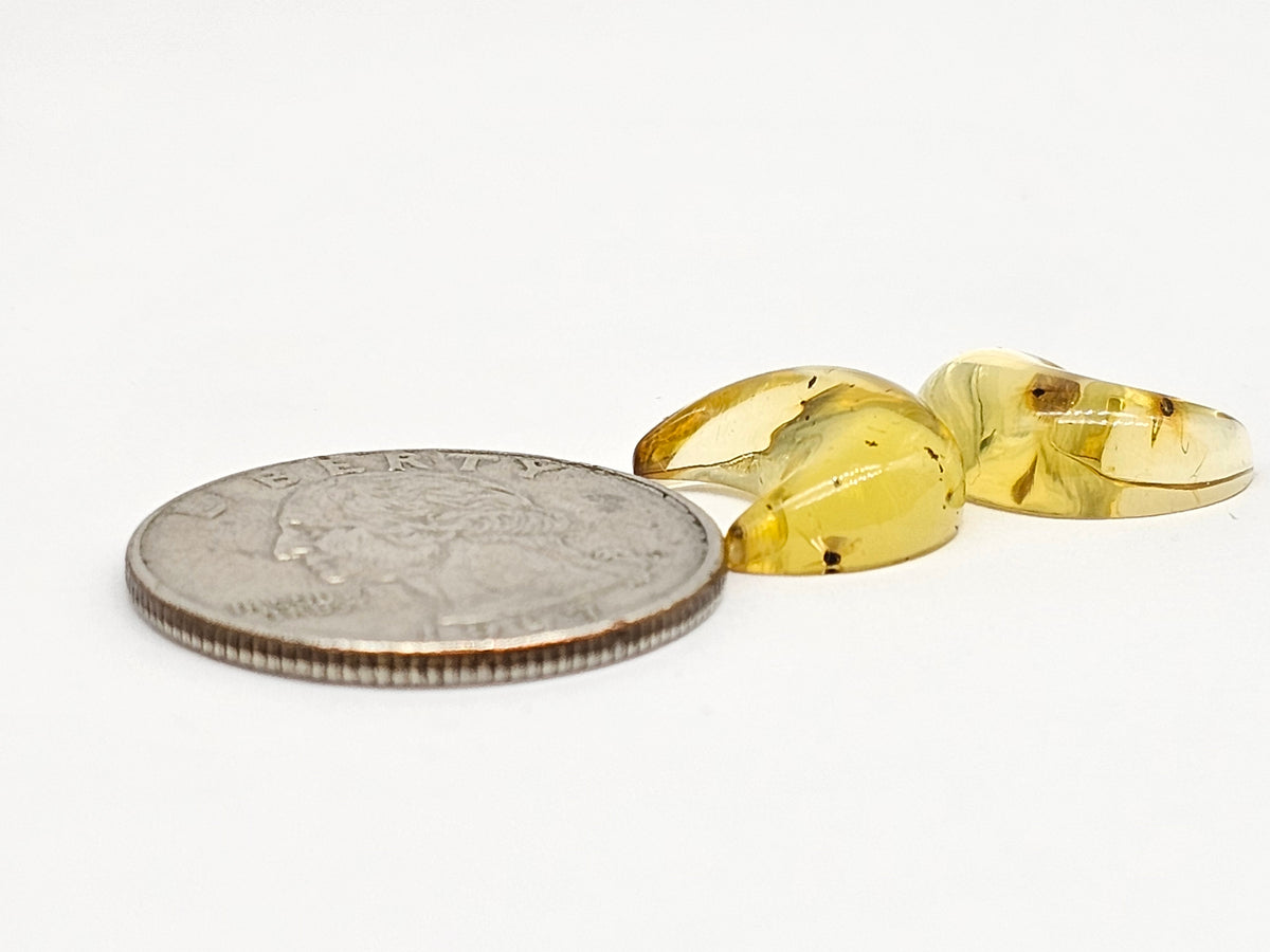 Amber Moon Cabochon Pair