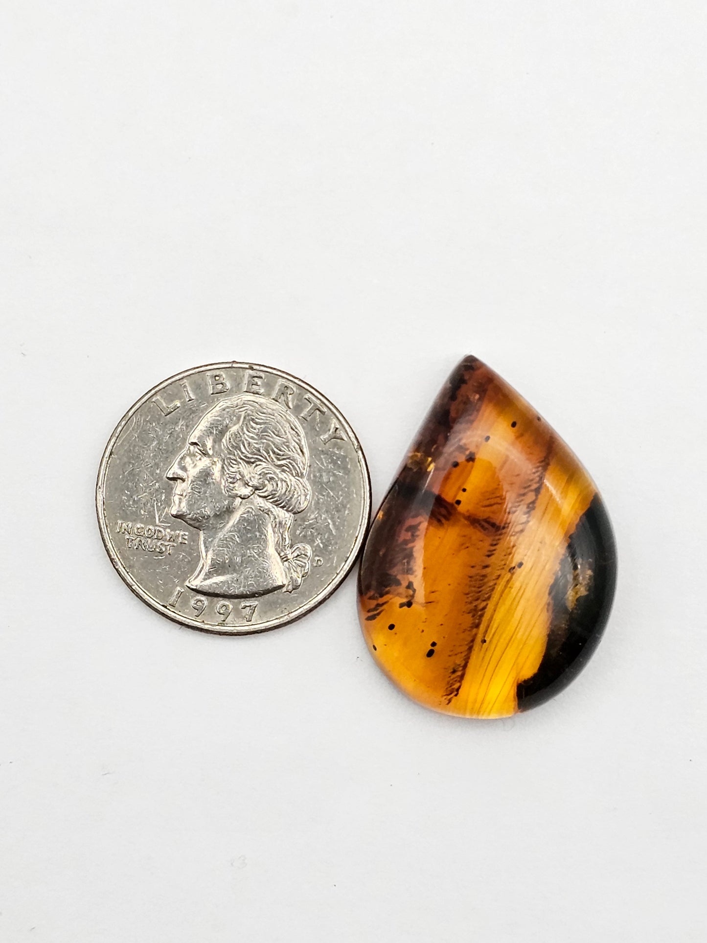 Amber authentic cabochon large