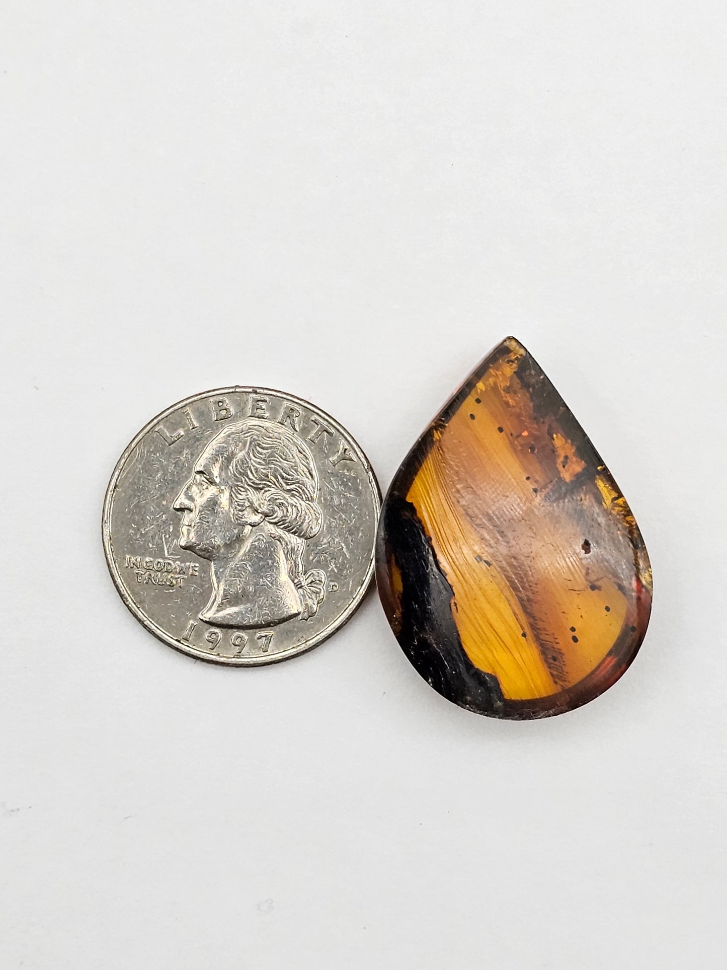 Amber authentic cabochon large