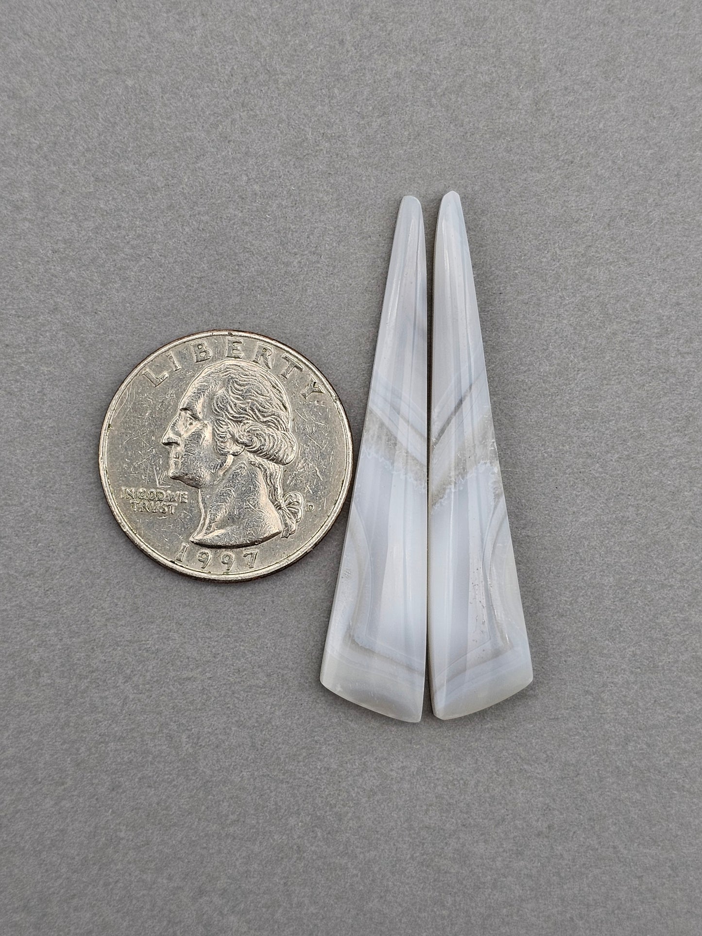 Gray banded agate pair