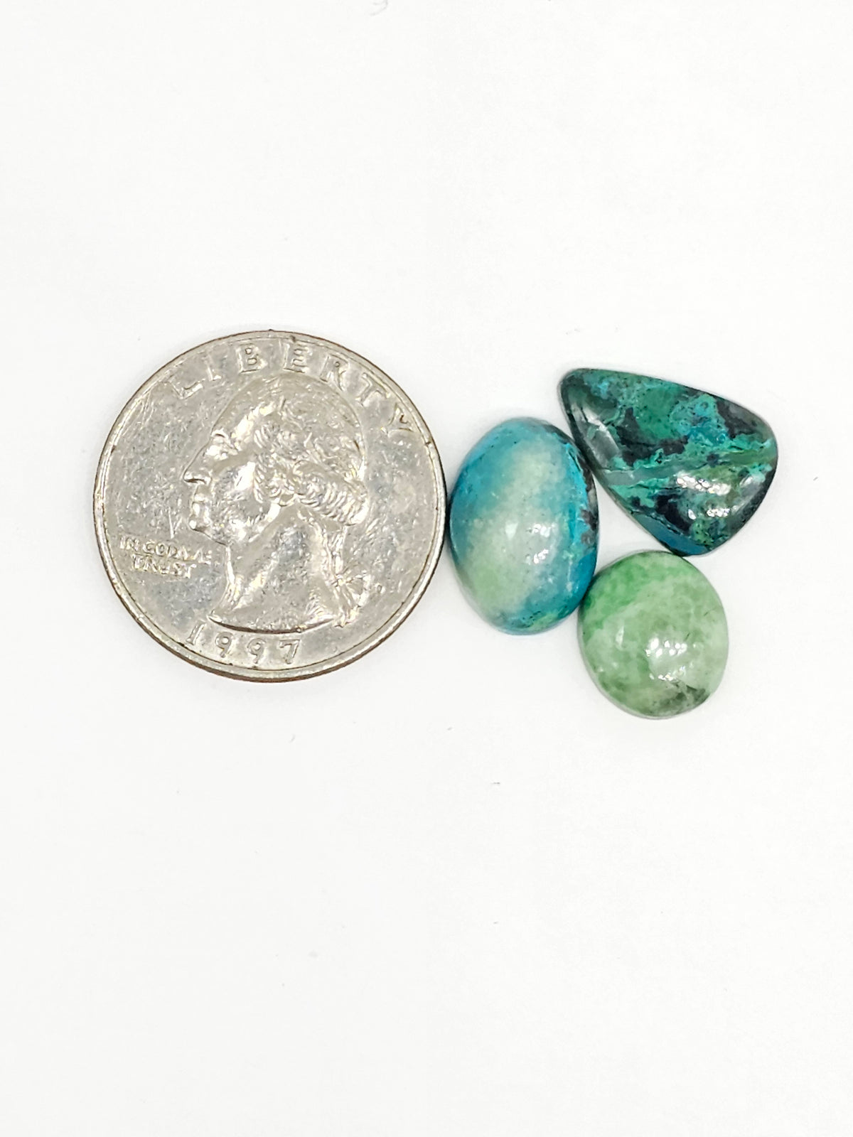 Mexican Chrysocolla Oval Cabochon Lot – Blue Green Natural Stone